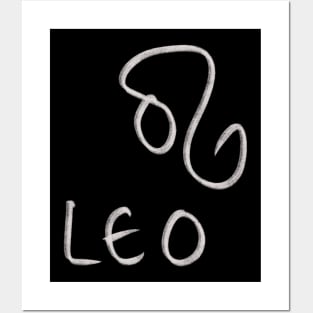 Hand Drawn Leo Zodiac Signs Posters and Art